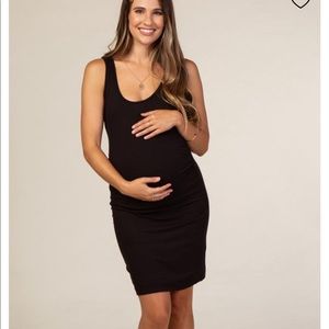 Black ribbed tank dress